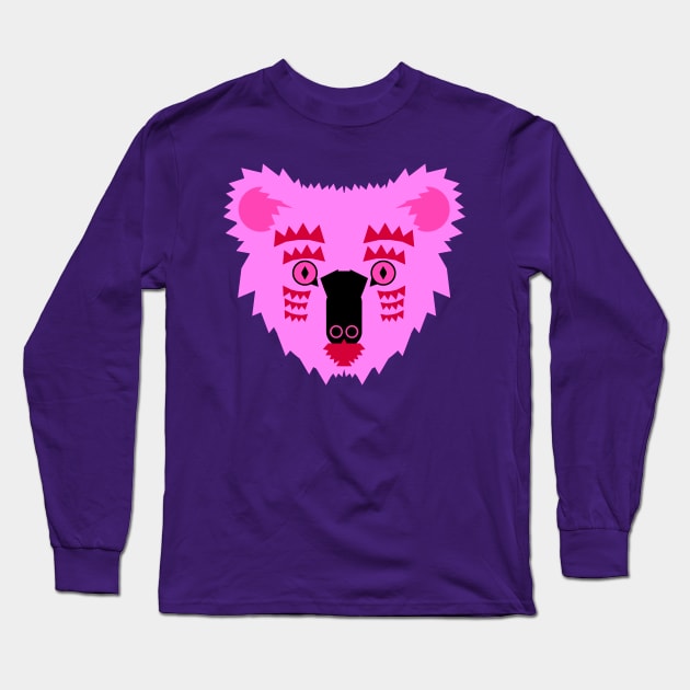 Koala Bear Face, bright pink Long Sleeve T-Shirt by AnimalMagic